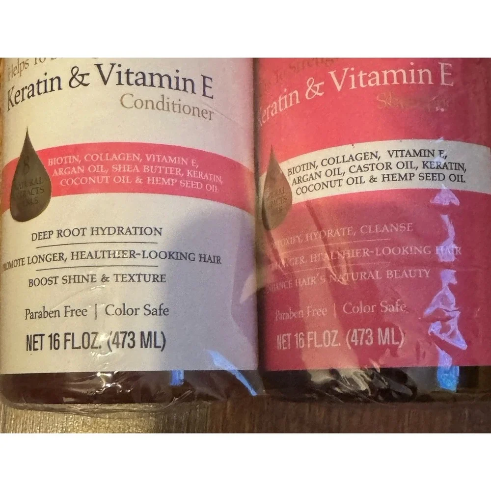 BEAUTY UNTOUCHED~ KERATIN & VITAMIN E  STRENGTHENING‎ SHAMPOO & CONDITIONER 32OZ